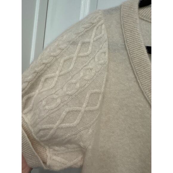 MSRP $89 FREE PEOPLE 100% Cashmere Annabel Puff Sleeve Sweater Size M - Picture 5 of 9